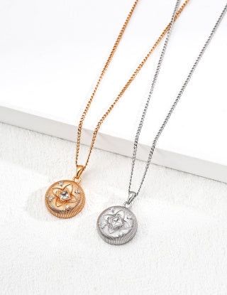 S925 Silver retro Zircon pendant necklace