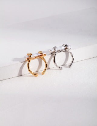 Pure silver pearl ring