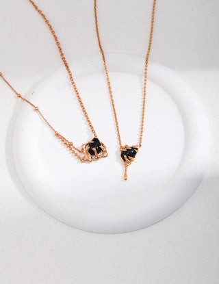 Pure silver agate necklace