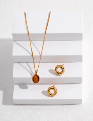 Pure silver tiger's eye necklace