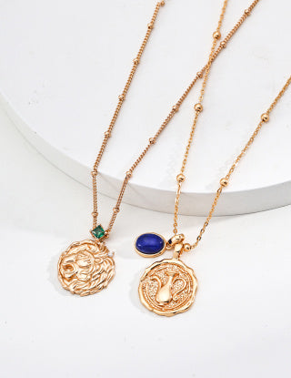 S925 Silver fashionable retro Zircon pendant necklace
