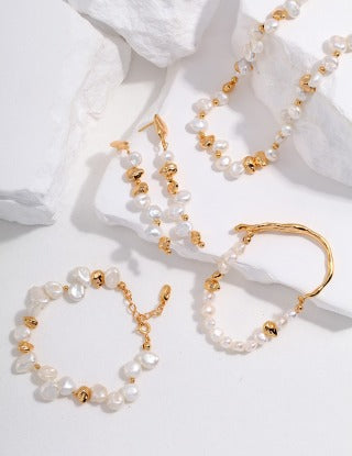 Pure silver pearl bracelet