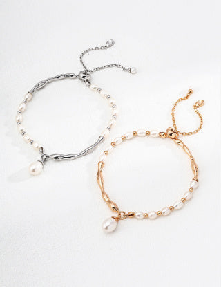 S925 silver natural pearl bracelet