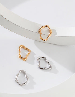 Pure silver geometric necklace