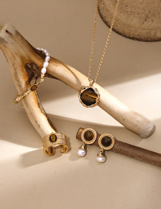 Pure silver tiger's eye bracelet (adjustable