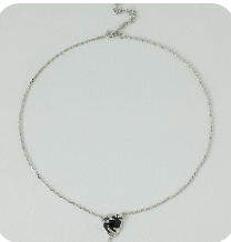Pure silver agate necklace