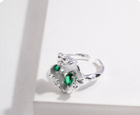 Pure silver open ring (adjustable