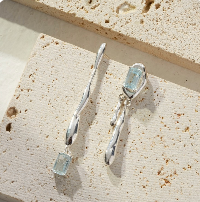Natural Fluid Topaz Series Sterling silver earrings