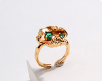 A pure silver zircon ring