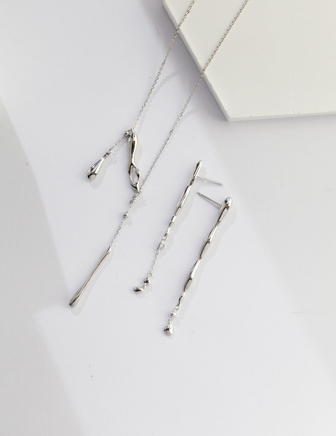 Sterling silver necklace Sterling silver earrings